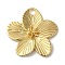 Rack Plating Brass Pendants, Cadmium Free & Lead Free, Long-Lasting Plated, Flower, Real 18K Gold Plated, 28x28x3mm, Hole: 3mm