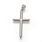 Tarnish Resistant 304 Stainless Steel Big Pendants, Cross, Stainless Steel Color, 50.5x27.5x3.5mm, Hole: 5x7.5mm
