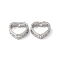Brass Bead Frames, Cadmium Free & Nickel Free & Lead Free, Heart, Real Platinum Plated, 9x9.5x2.5mm, Hole: 1mm, Inner Diameter: 7.5x7.5mm