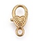 Tibetan Style Alloy Lobster Claw Clasps, Lead Free & Nickel Free & Cadmium Free, Heart, Real 14K Gold Plated, Matte Gold Color, 26.5x14x6mm, Hole: 4mm