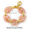 Resin Link Chain Bracelets for Women, Oval, Pink, 9-7/8 inch(25.1cm)