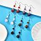 Natural Gemstone Dangle Earrings, with Iron Bead Caps and Brass Earring Hooks, Platinum, Mixed Stone, 47mm, Pin: 0.7mm