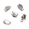 Non-Tarnish 316 Stainless Steel Clip-on Earring Fibdings, Earring Settings, Flat Round, Stainless Steel Color, Tray: 10mm, 15.5x10x7mm, Hole: 3mm