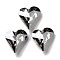 K9 Glass Rhinestone Cabochons, Pointed Back & Back Plated, Heart, Crystal Satin, 13x12x5mm