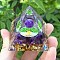 Orgonite Pyramid Resin Energy Generators, Reiki Natural Amethyst Chips Inside for Home Office Desk Decoration, 60mm