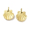 Ion Plating(IP) 316L Surgical Stainless Steel Charms, Nickel Free, Shell Shape Charm, Real 18K Gold Plated, 13x10x2mm, Hole: 2.2mm