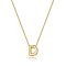Brass Initial Pendant Box Chain Necklaces for Women, Golden, Letter D, 16.54 inch(42cm)