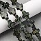 Natural Kambaba Jasper Beads Strands, Cross, 16~17x12~13x5~6mm, Hole: 1mm, about 25~26pcs/strand, 15.94''~16.14''(40.5~41cm)