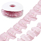 Polyester with Plastic Pearl Bead Wrinkle Ribbon, Lace Trim, Clothes Accessories, Pearl Pink, 1-7/8 inch(48mm), about 5 Yards/Roll