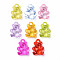 Transparent Acrylic Pendants, Bear, Mixed Color, 19.5x15x6mm, Hole: 2mm, about 640pcs/500g