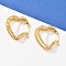 304 Stainless Steel Triple Heart Hoop Earrings, Ion Plating(IP), Real 18K Gold Plated, 28x24.5~25x8.5~9mm