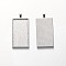 Alloy Pendant Cabochon Settings, Plain Edge Bezel Cups, Cadmium Free & Lead Free, Rectangle, Platinum, 59x28.4x4.8mm, Hole: 8x4mm, Tray: 47x24mm