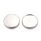 Tarnish Resistant 304 Stainless Steel Plain Edge Bezel Cups, Cabochon Settings, Flat Round, Stainless Steel Color, Tray: 30mm, 31.5x2mm
