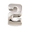 Number 2 Brass Beads, Long-Lasting Plated, Rack Plating, Lead Free & Cadmium Free, Platinum, 14x9x5mm, Hole: 11x3mm