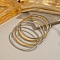 5Pcs Vintage Style 304 Stainless Steel Bangles for Women, Real Gold Plated & Stainless Steel Color, Inner Diameter: 2-3/8 inch(6cm)