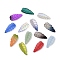 Transparent Lampwork Pendants, Leaf, Mixed Color, 23x10x2.2~2.5mm, Hole: 1.3mm