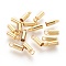 304 Stainless Steel Cord Ends, Real 18K Gold Plated, 8x2.5mm, Hole: 1.5mm, Inner Diameter: 2mm