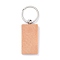 Natural Wood Keychain, with Platinum Plated Iron Split Key Rings, Rectangle, BurlyWood, 9cm, Rectangle: 63.5x30x7mm