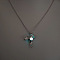 Alloy with Luminous Resin Bead Inside Pendant Necklaces for Women Men, Platinum, Bird, 17.72 inch(45cm)