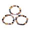 3Pcs 3 Styles Halloween Theme Resin & Polymer Clay & Glass Beaded Stretch Bracelets, BOO Stackable Bracelets , Mixed Color, Inner Diameter: 1-7/8~2 inch(4.8~4.95cm), 1pc/style