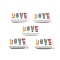 200Pcs Printed  Opaque Acrylic Beads, Rectangle with Word Love, Colorful, 18.5x10x6mm, Hole: 2mm