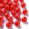 Acrylic Beads, Imitation Gemstone, Round, Red, 12mm, Hole: 2mm, about 560pcs/500g