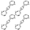 8Pcs 925 Sterling Silver Double Spring Ring Clasps, Platinum, 16mm