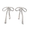 Non-Tarnish 304 Stainless Steel Stud Earrings for Women, Bowknot, Stainless Steel Color, 29x20mm