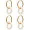 2 Pairs Natural Pearl Beaded Ring Dangle Hoop Earrings for Girl Women, Golden, 33mm, Pin: 1mm