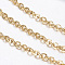 Ion Plating(IP) 304 Stainless Steel Rolo Chains, Belcher Chain, with Spool, Soldered, Golden, 2x1.8x0.3mm, about 10m/roll(10.936yards/roll)