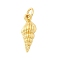 Brass Pendants, with Jump Ring, Rack Plating, Long-Lasting Plated, Lead Free & Cadmium Free, Real 18K Gold Plated, Conch Shape, 16x6.5x4mm, Hole: 3.5mm