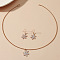 Christmas Theme Alloy Enamel Pendant Necklaces & Dangle Earrings Sets for Women, Snowflake, Pendant: 18x18mm
