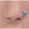 316L Surgical Stainless Steel & Synthetic Opal Ball Hoop Nose Rings, Cartilage Earrings, Stainless Steel Color, Dodger Blue, Inner Diameter: 10mm, Pin: 1mm