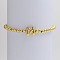 Brass Beaded Stretch Bracelets for Women, Letter, Golden, Letter M, Inner Diameter: 2-3/8 inch(6cm)