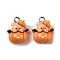 Halloween Theme Opaque Resin Pendants, with Platinum Plated Iron Loops, Pumpkin, 16.5x13.5x6mm, Hole: 2mm