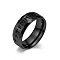 Viking Word Pattern 304 Stainless Steel Finger Rings for Men, Black, US Size 8(18.1mm)