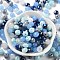 Glass Beads, Faceted, Rondelle, Light Blue, 8x6mm, Hole: 1mm, about 130pcs/54g