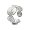 304 Stainless Steel Cuff Rings, Circle, Stainless Steel Color, Adjustable, 11mm
