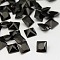 Cubic Zirconia Cabochons, Grade A, Faceted, Square, Black, 4x4x2.4mm