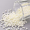 11/0 Grade A Ceylon Glass Seed Beads, Round, Creamy White, 2.3x1.5mm, Hole: 1mm, about 5300pcs/50g