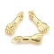 Brass Micro Pave Clear Cubic Zirconia Pendants, with Jump Rings, Hand, Real 18K Gold Plated, 24.8x8.3x4.5mm, Jump Ring: 4.4x0.6mm, Hole: 3.2mm