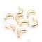304 Stainless Steel Charms, Moon, Real 18K Gold Plated, 15x9x1mm, Hole: 1mm