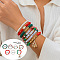 7pcs 7 Styles Christmas Theme Handmade Polymer Clay Hesihi & Imitation Pearl Beads Stretch Bracelet  & Handmade Polymer Clay Hesihi Beads Charm Bracelet Set for Women, Mixed Color, Inner Diameter: 7-1/8 inch(18cm)