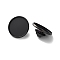 304 Stainless Steel Flat Round Brooch Brooch Base Settings, Ion Plating(IP), Black, 21.5x11mm, Inner Diameter: 19.5mm