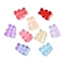 Transparent Spray Paint Glass Beads, Bear, Mixed Color, 10x8x4mm, Hole: 1mm
