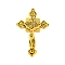 Tibetan Style Alloy Pendants, For Easter, Cadmium Free & Nickel Free & Lead Free, Crucifix Cross, Antique Golden, 48x31x5mm, Hole: 2mm