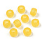 Transparent Plastic Beads, Frosted, Barrel, Gold, 9x6mm, Hole: 3.8mm, about 1900pcs/500g