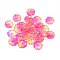 Transparent Glass Beads, Flower, Two Tone, Hot Pink, 15x4mm, Hole: 1.2mm