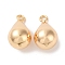 Brass Pendants, Cadmium Free & Nickel Free & Lead Free, Teardrop, Real 18K Gold Plated, 18x10.5mm, Hole: 2mm