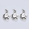 Tibetan Style Alloy Pendants, Cadmium Free & Lead Free, Unicorn, Antique Silver, 25x15x2.5mm, Hole: 1.6mm